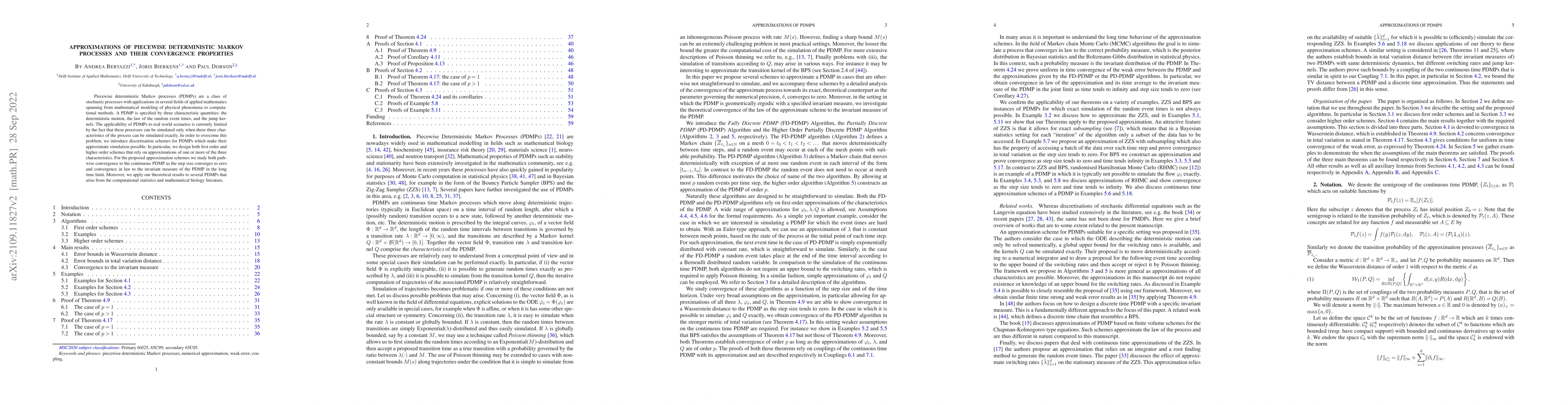 Thumbnail for Approximations of Piecewise Deterministic Markov Processes and their
  convergence properties