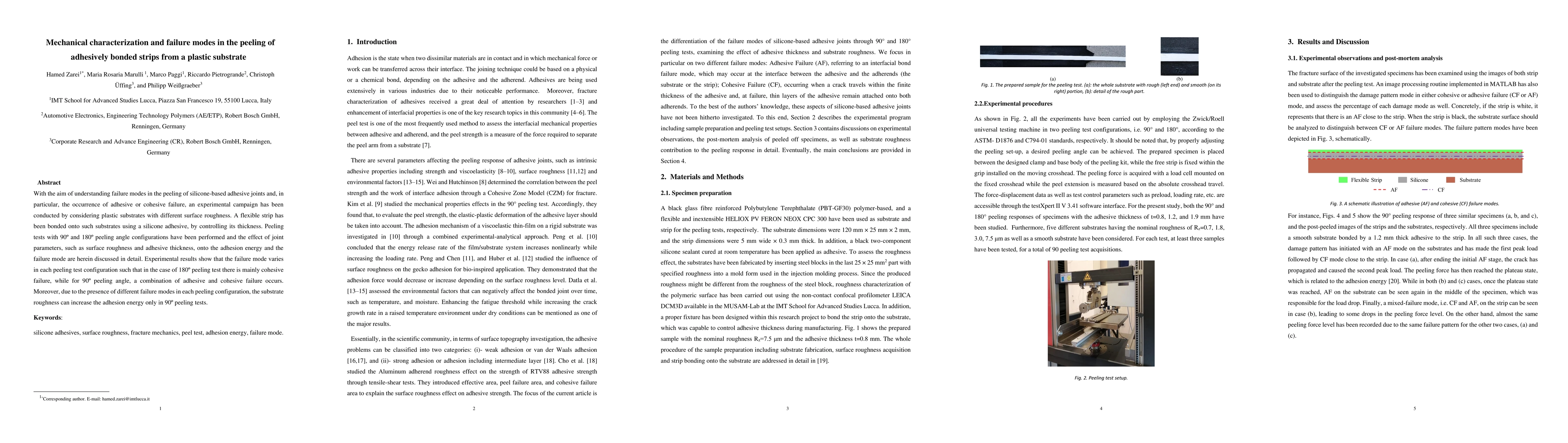 Thumbnail for Mechanical characterization and failure modes in the peeling of
  adhesively bonded strips from a plastic substrate