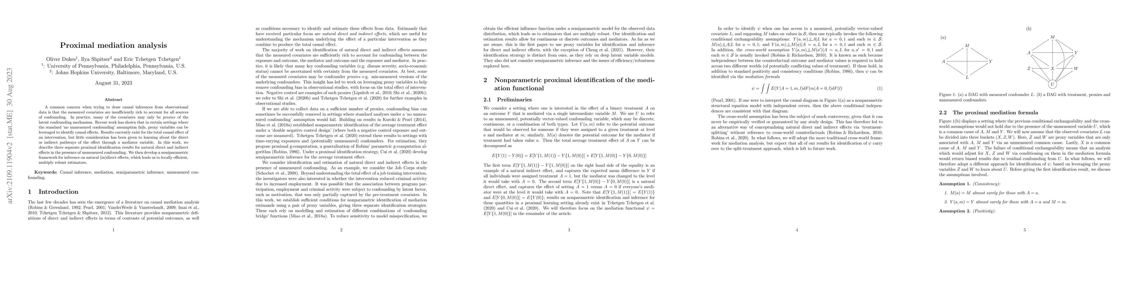 Thumbnail for Proximal mediation analysis