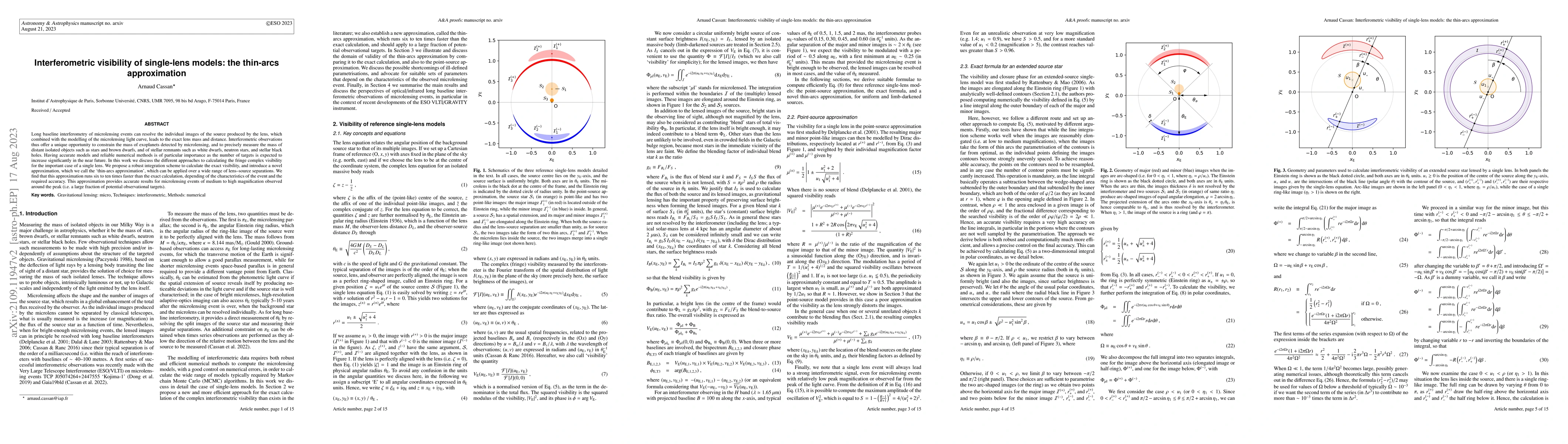 Thumbnail for Interferometric visibility of single-lens models: the thin-arcs
  approximation