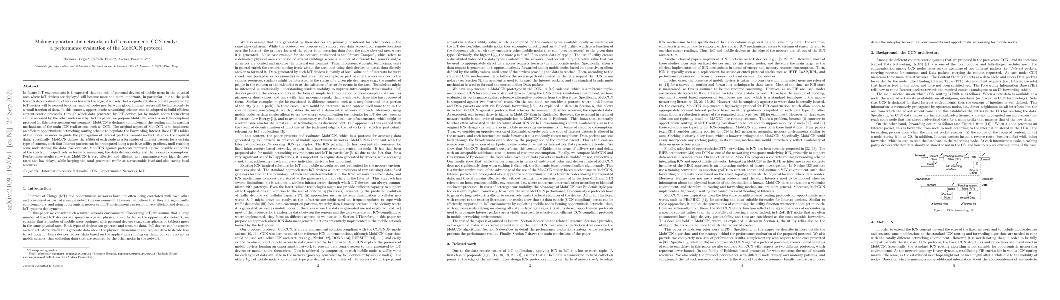 Thumbnail for Making opportunistic networks in IoT environments CCN-ready: A
  performance evaluation of the MobCCN protocol