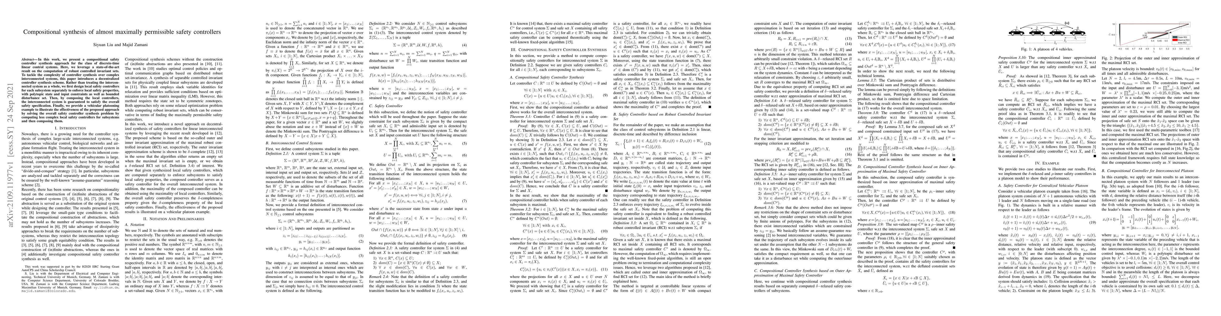 Thumbnail for Compositional synthesis of almost maximally permissible safety
  controllers