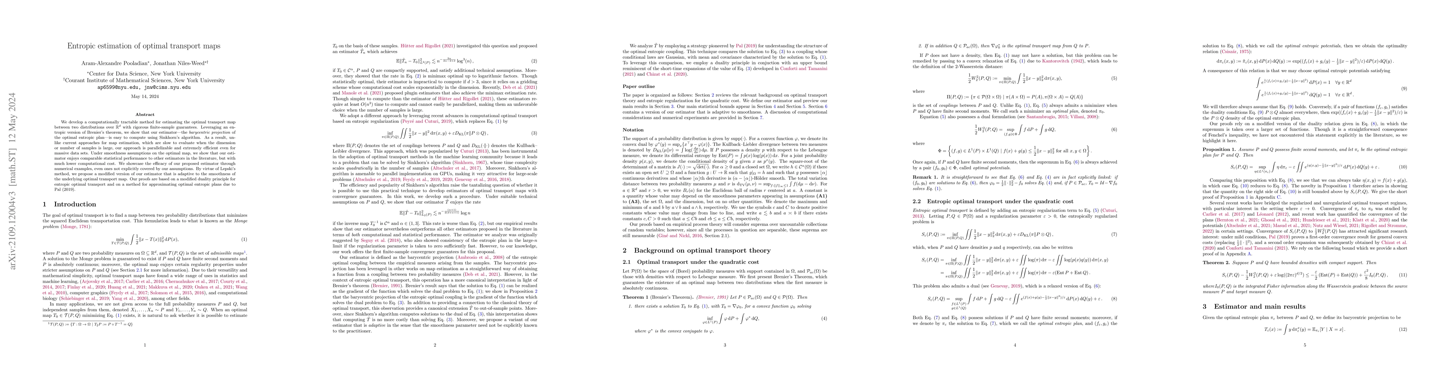 Thumbnail for Entropic estimation of optimal transport maps