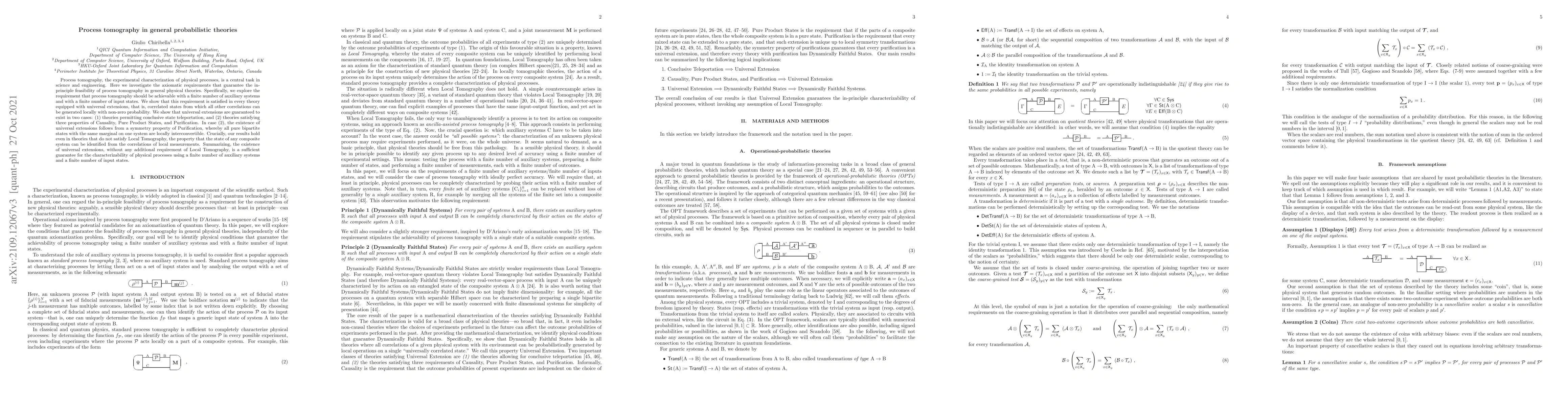 Thumbnail for Process tomography in general physical theories