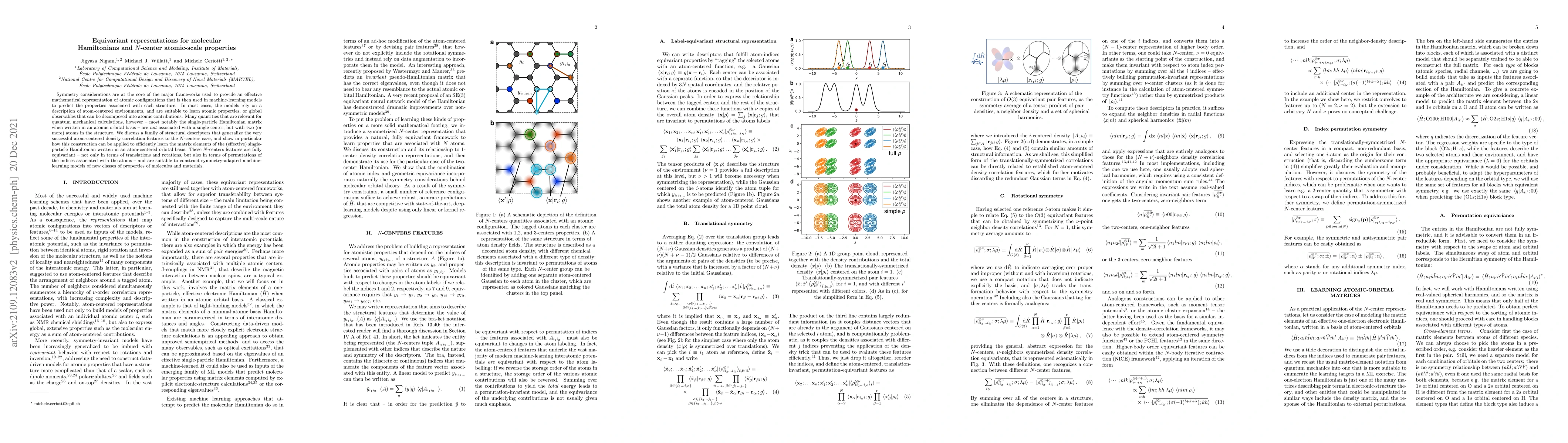 Thumbnail for Equivariant representations for molecular Hamiltonians and N-center
  atomic-scale properties