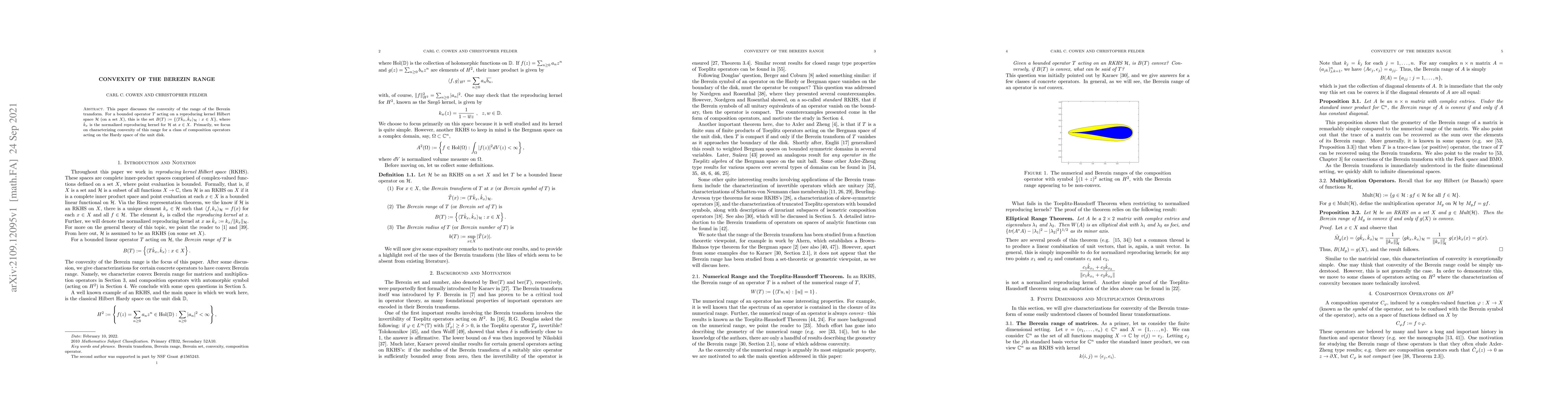Thumbnail for Convexity of the Berezin Range