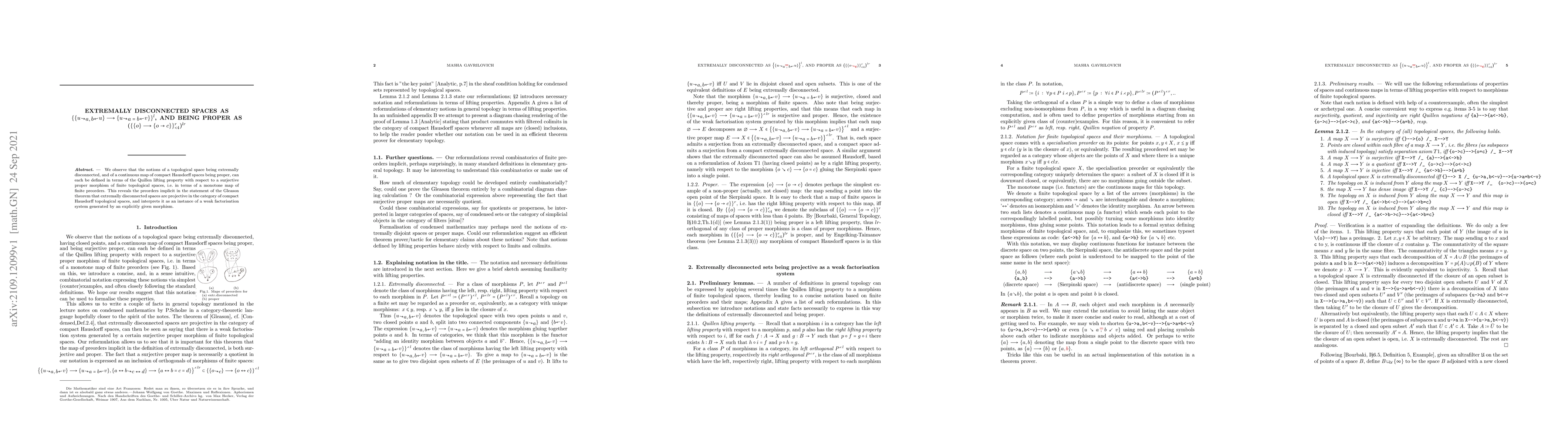 Thumbnail for Extremally disconnected spaces as {{u->a,b<-v}-->{u->a=b<-v}}^l, and
  being proper as ({{o}-->{o->c}}^r_<4)^lr