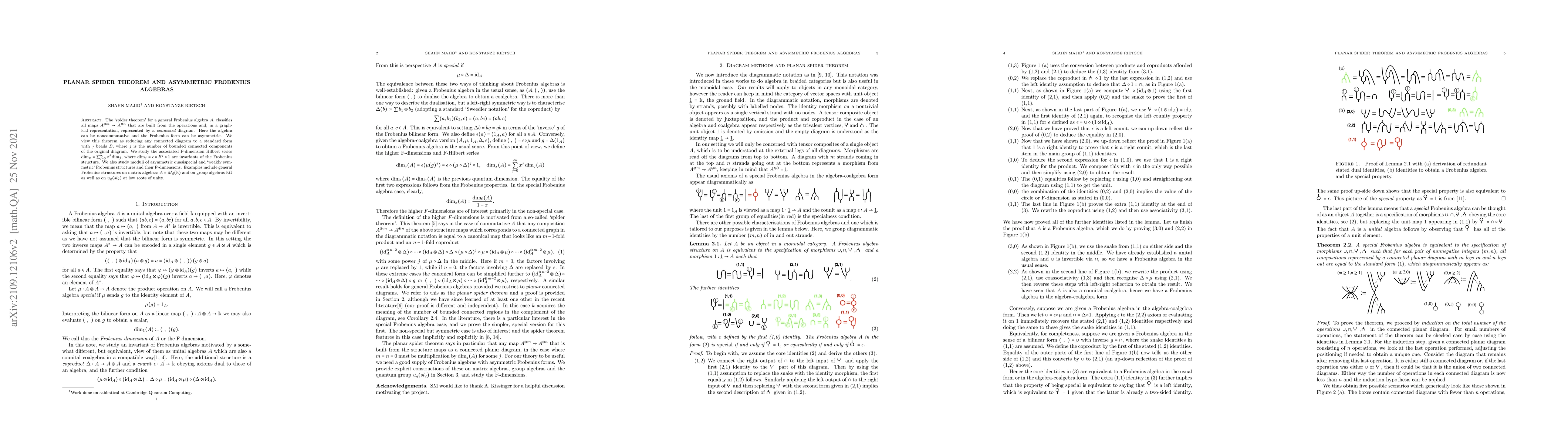 Thumbnail for Planar spider theorem and asymmetric Frobenius algebras