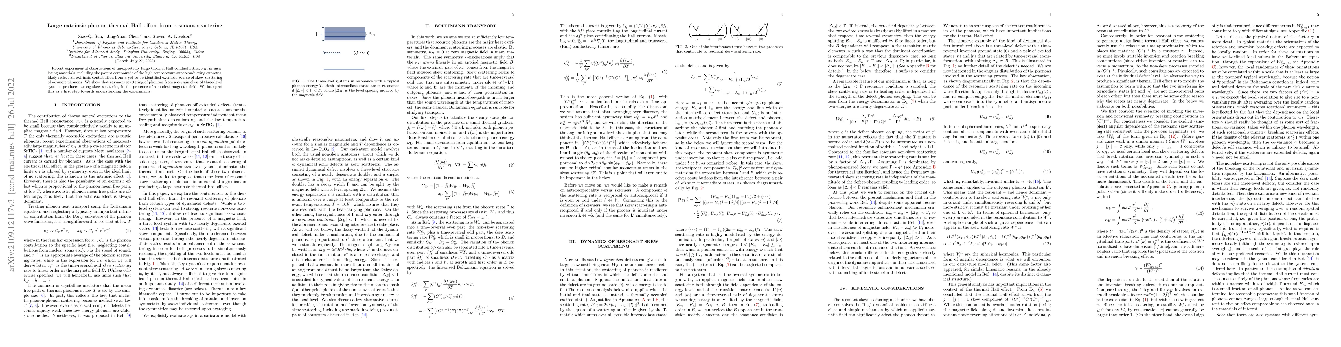 Thumbnail for Large extrinsic phonon thermal Hall effect from resonant scattering