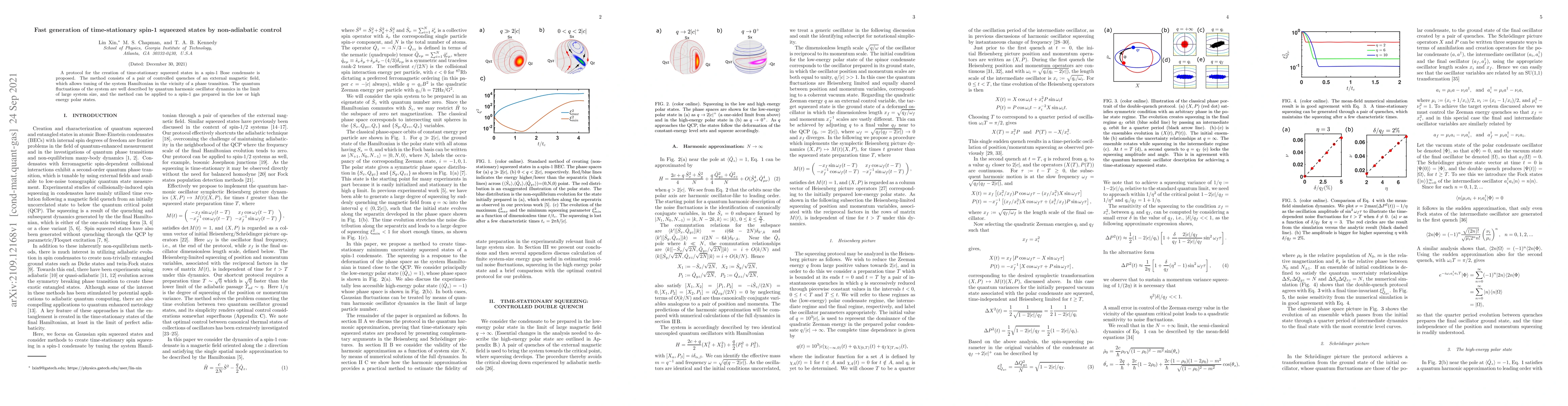 Thumbnail for Fast generation of time-stationary spin-1 squeezed states by
  non-adiabatic control