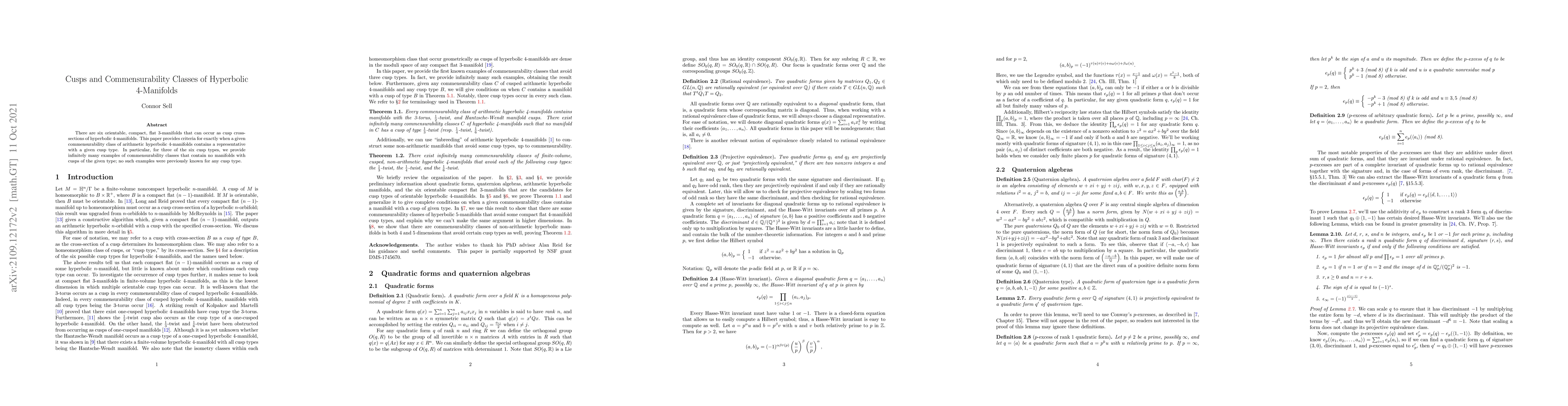 Thumbnail for Cusps and Commensurability Classes of Hyperbolic 4-Manifolds