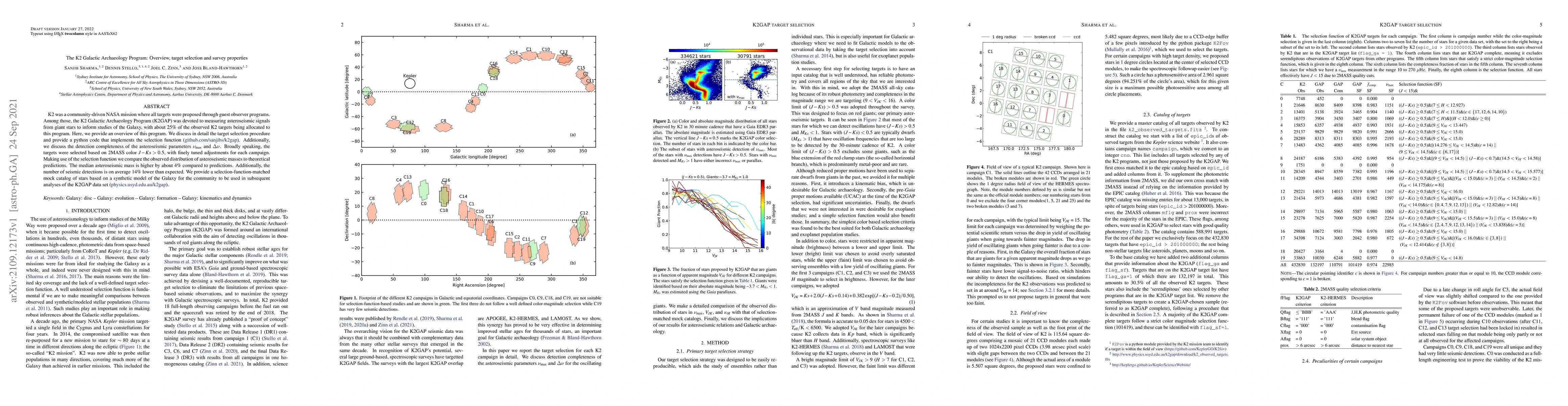 Thumbnail for The K2 Galactic Archaeology Program: Overview, target selection and
  survey properties