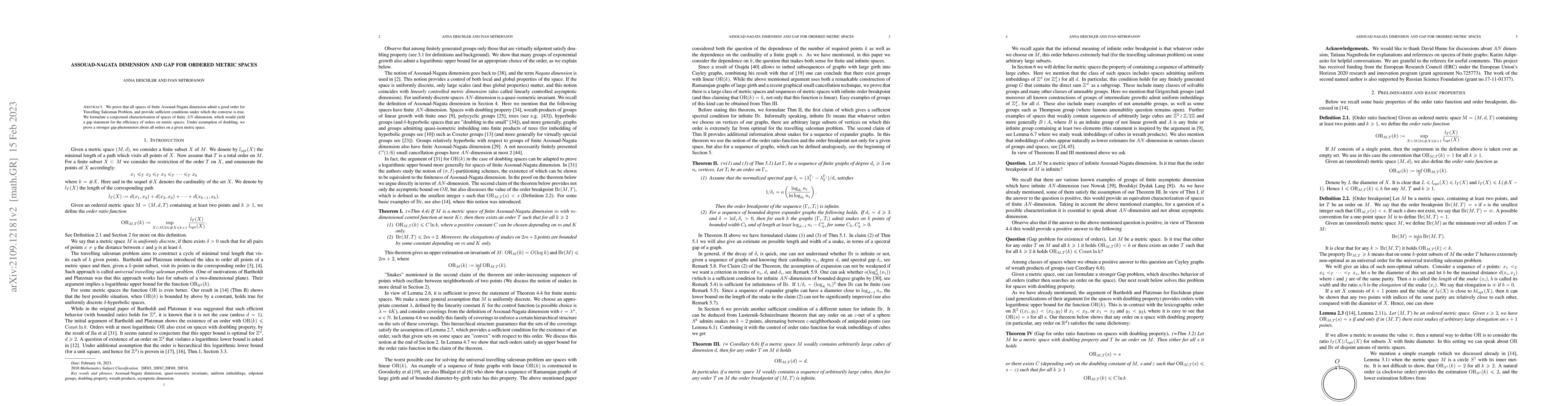 Thumbnail for Assouad-Nagata dimension and gap for ordered metric spaces