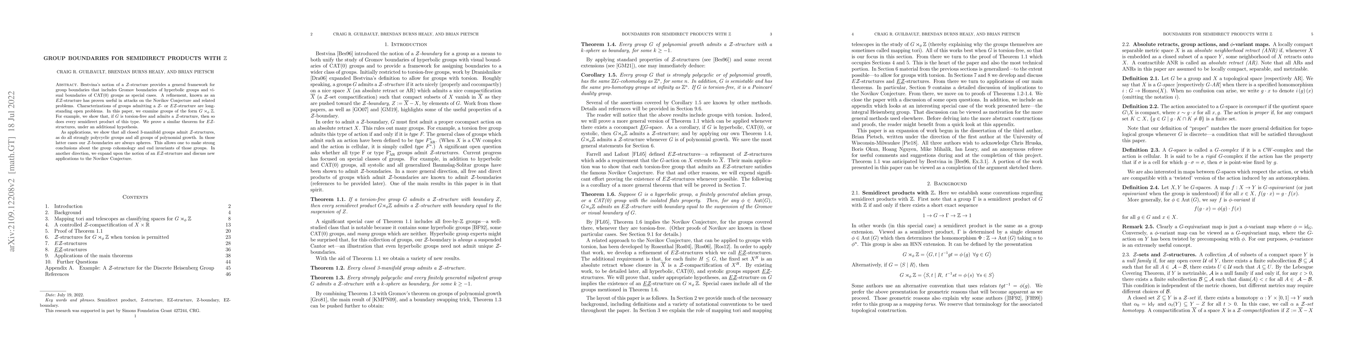 Thumbnail for Group boundaries for semidirect products with Z