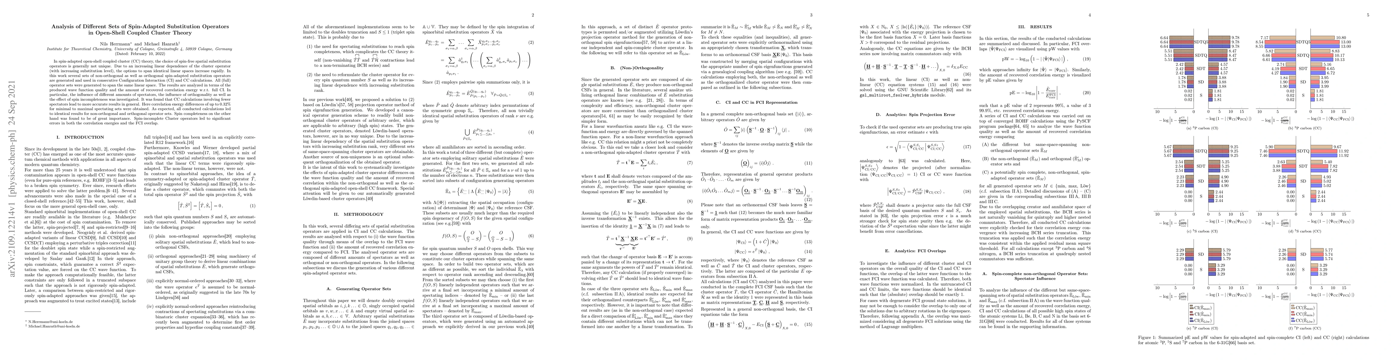 Thumbnail for Analysis of Different Sets of Spin-Adapted Substitution Operators in
  Open-Shell Coupled Cluster Theory