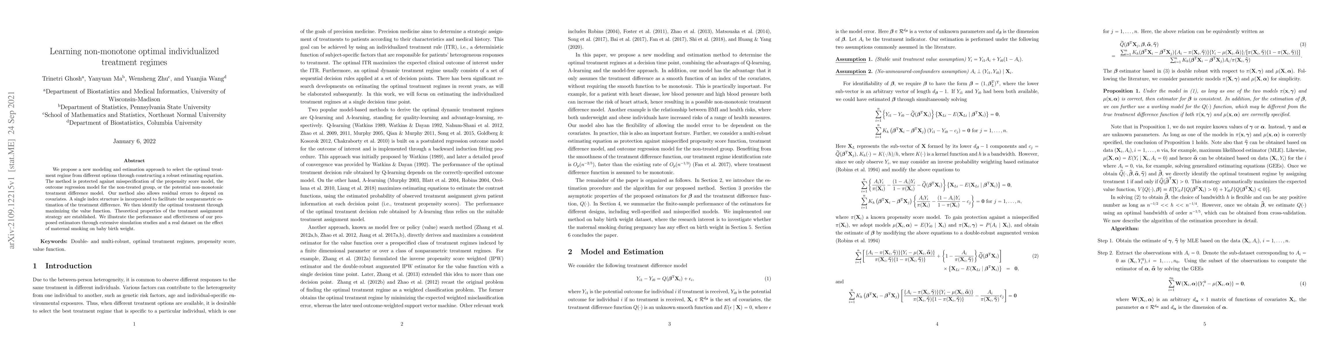Thumbnail for Learning non-monotone optimal individualized treatment regimes