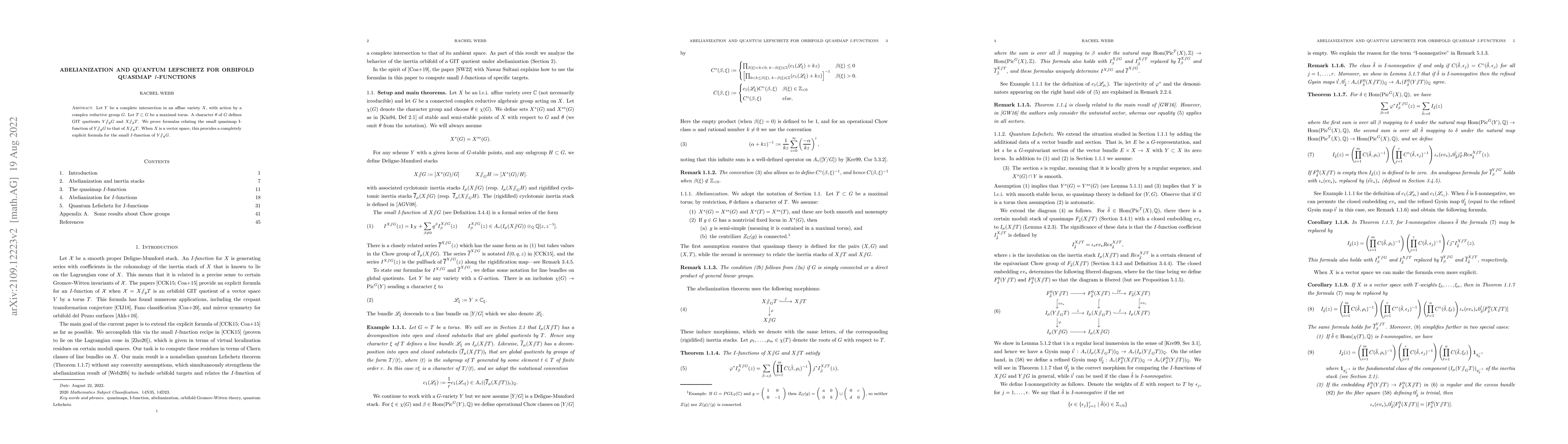 Thumbnail for Abelianization and Quantum Lefschetz for Orbifold Quasimap $I$-Functions