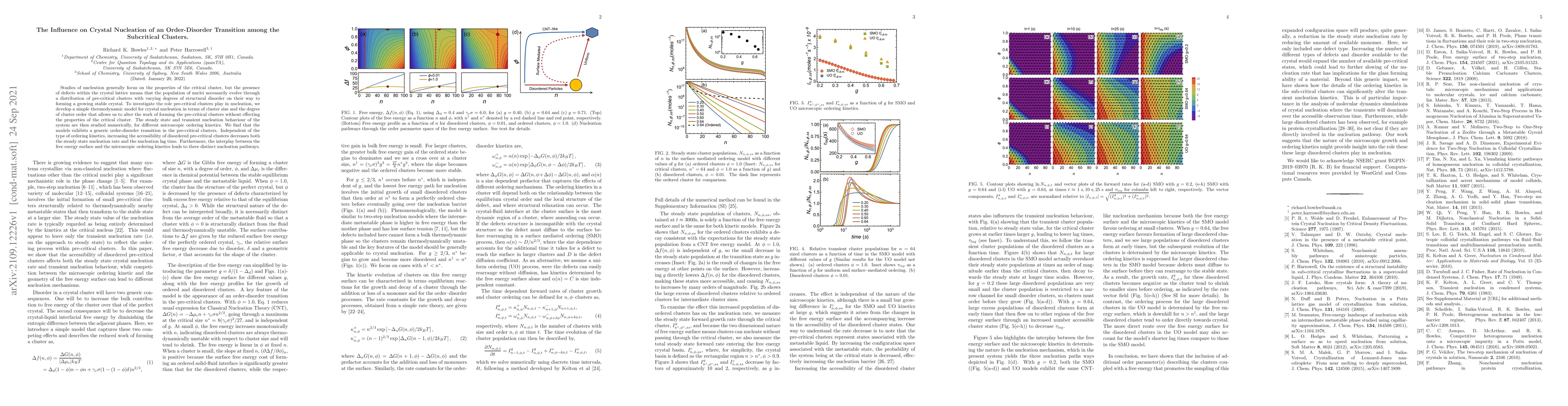 Thumbnail for The Influence on Crystal Nucleation of an Order-Disorder Transition
  among the Subcritical Clusters