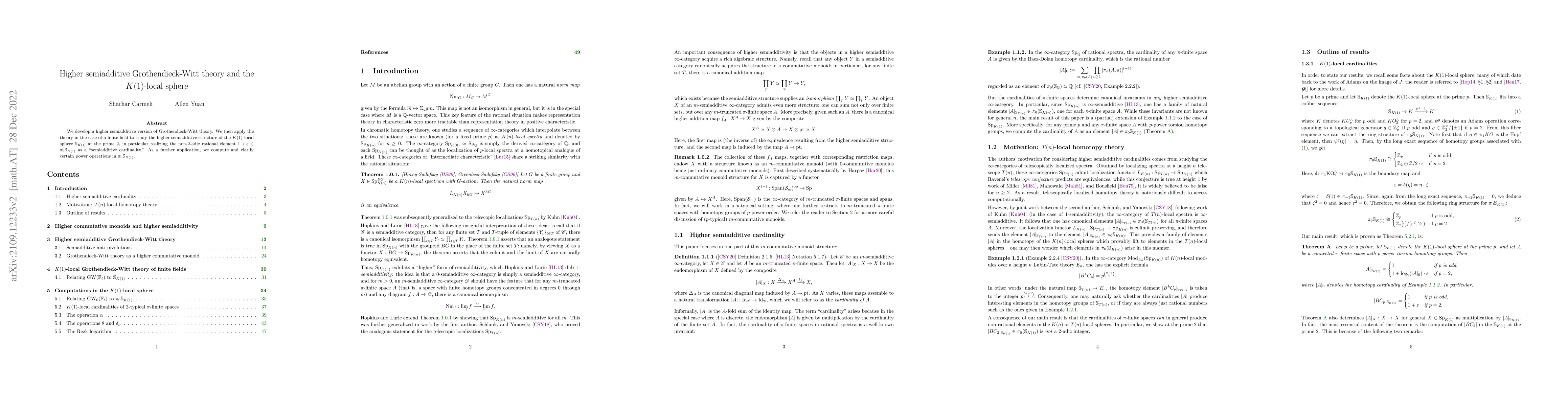 Thumbnail for Higher semiadditive Grothendieck-Witt theory and the $K(1)$-local sphere