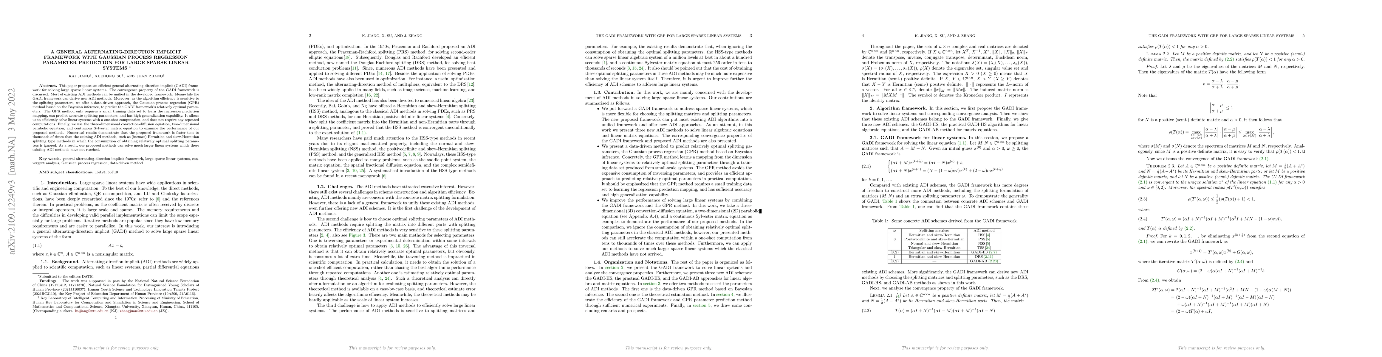 Thumbnail for A general alternating-direction implicit framework with Gaussian process
  regression parameter prediction for large sparse linear systems