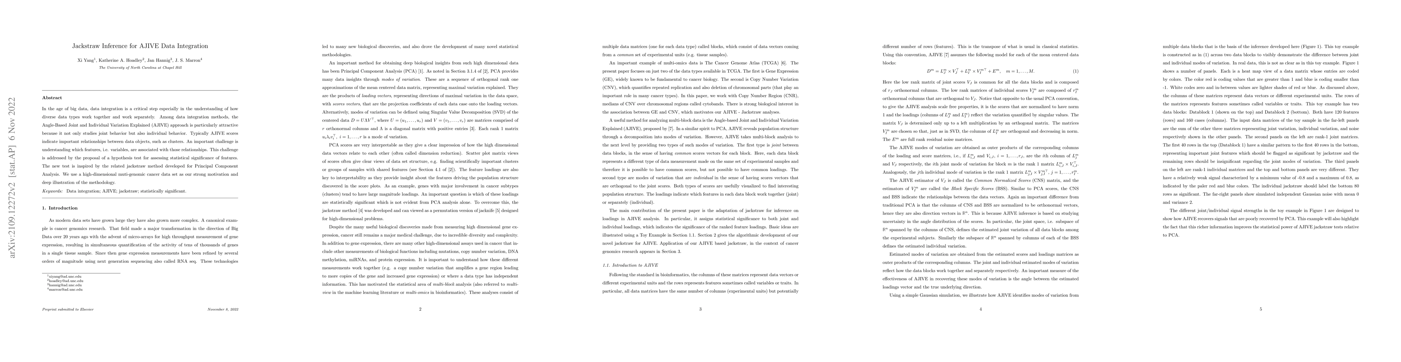 Thumbnail for Jackstraw Inference for AJIVE Data Integration