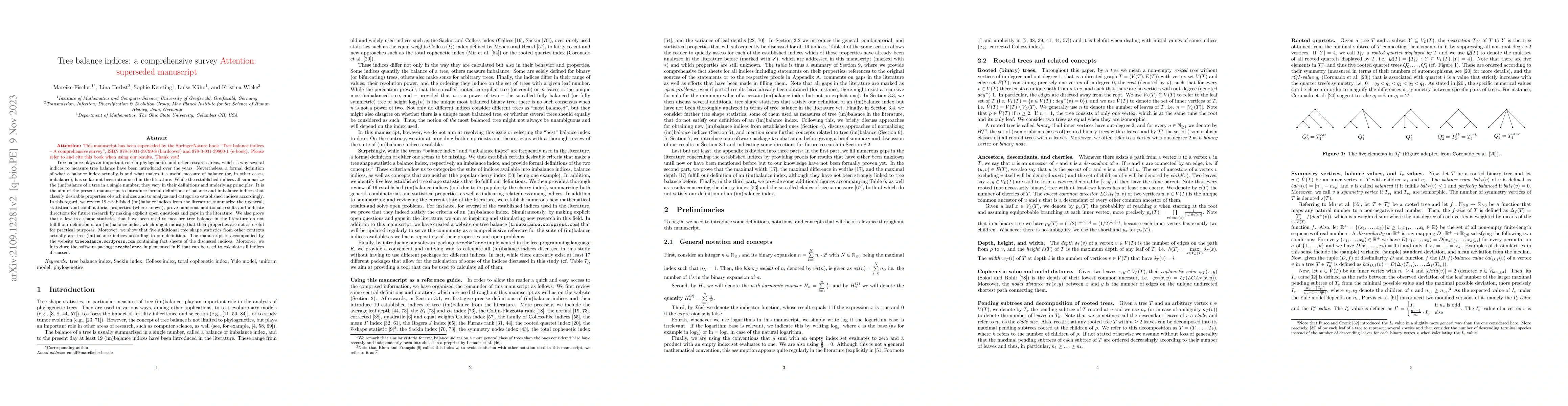 Thumbnail for Tree balance indices: a comprehensive survey