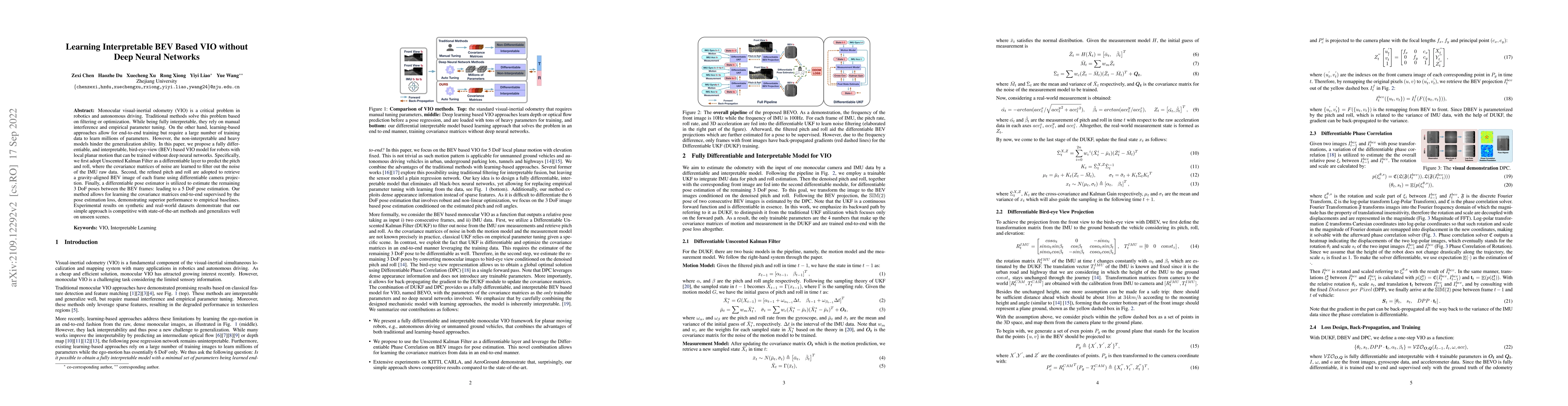 Thumbnail for Learning Interpretable BEV Based VIO without Deep Neural Networks