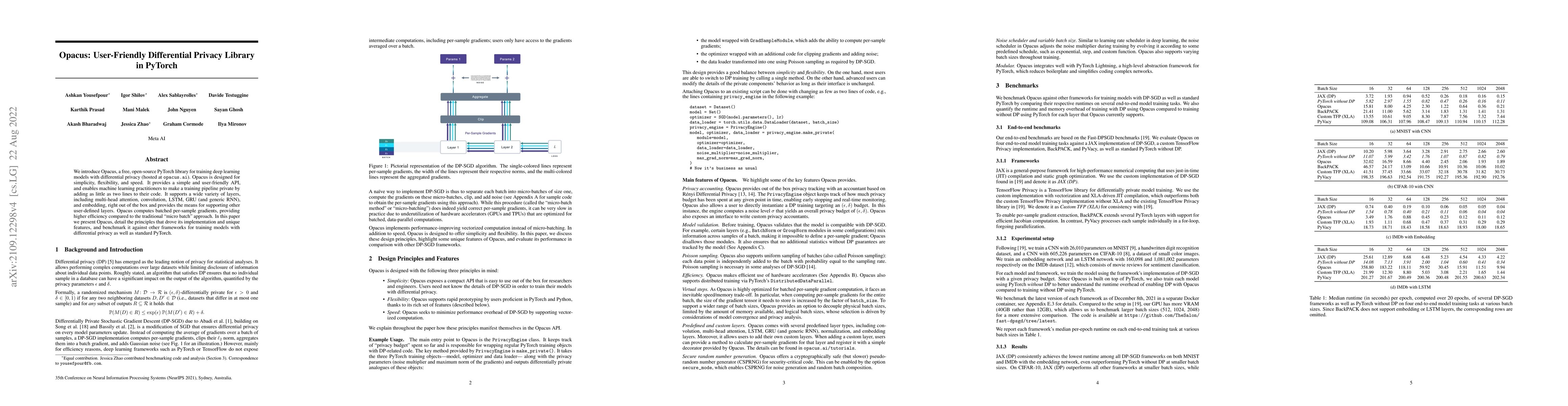 Thumbnail for Opacus: User-Friendly Differential Privacy Library in PyTorch