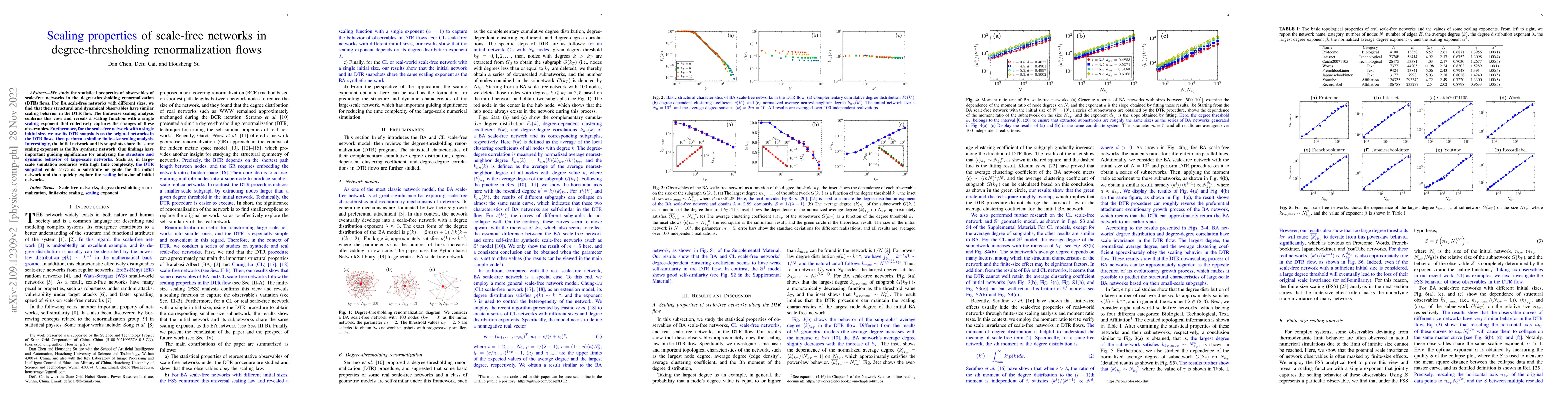 Thumbnail for Scaling properties of scale-free networks in degree-thresholding
  renormalization flows