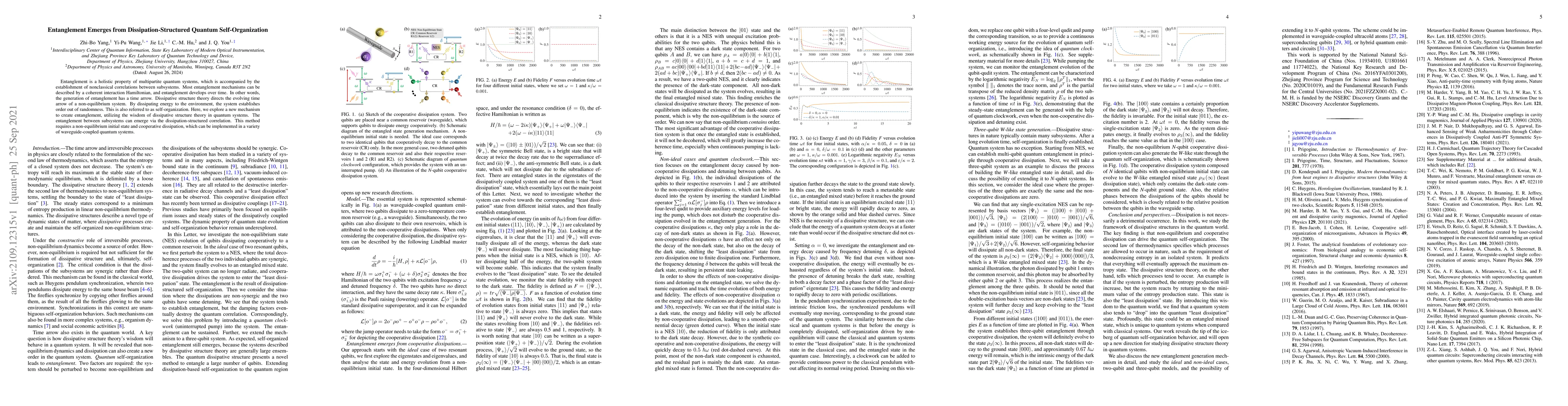Thumbnail for Entanglement Emerges from Dissipation-Structured Quantum
  Self-Organization