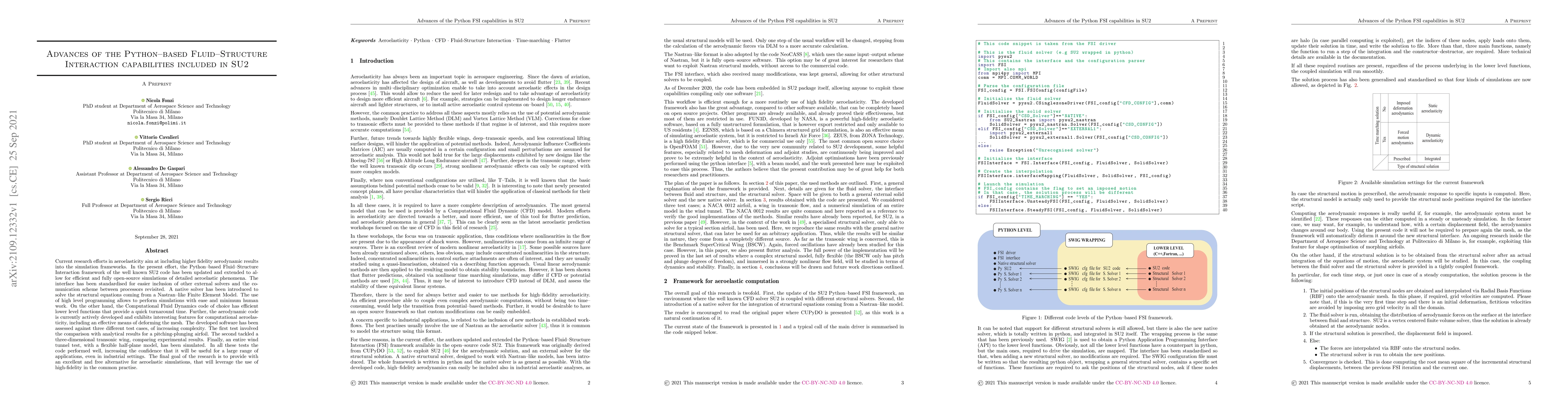 Thumbnail for Advances of the Python-based Fluid-Structure Interaction capabilities
  included in SU2