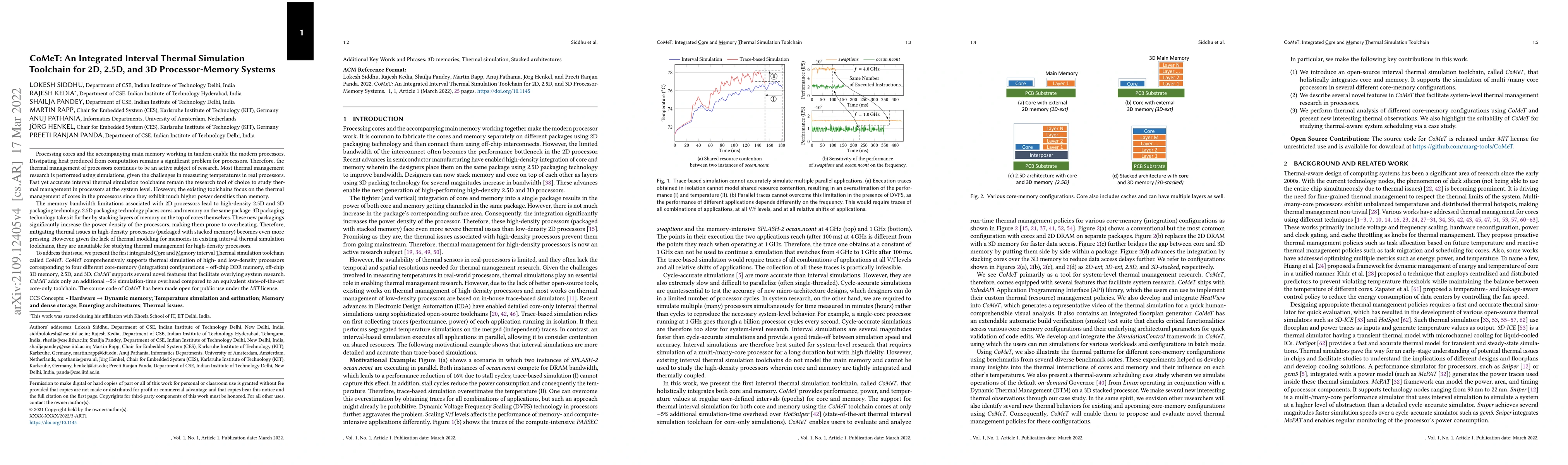 Thumbnail for CoMeT: An Integrated Interval Thermal Simulation Toolchain for 2D, 2.5D,
  and 3D Processor-Memory Systems