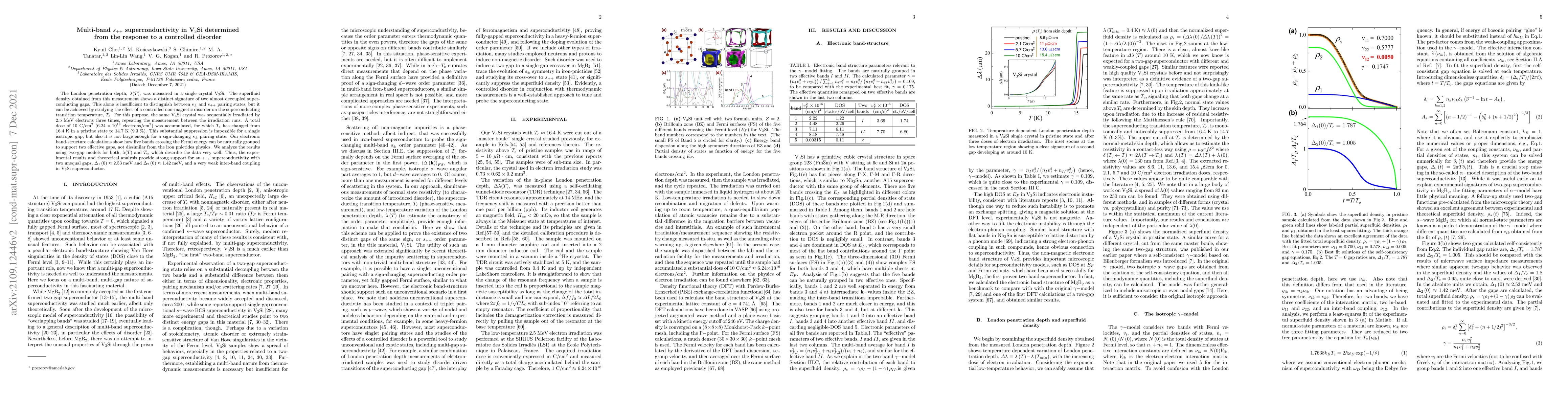 Thumbnail for Multi-band $s_{++}$ superconductivity in $\textrm{V}_{3}\textrm{Si}$
  determined from the response to a controlled disorder