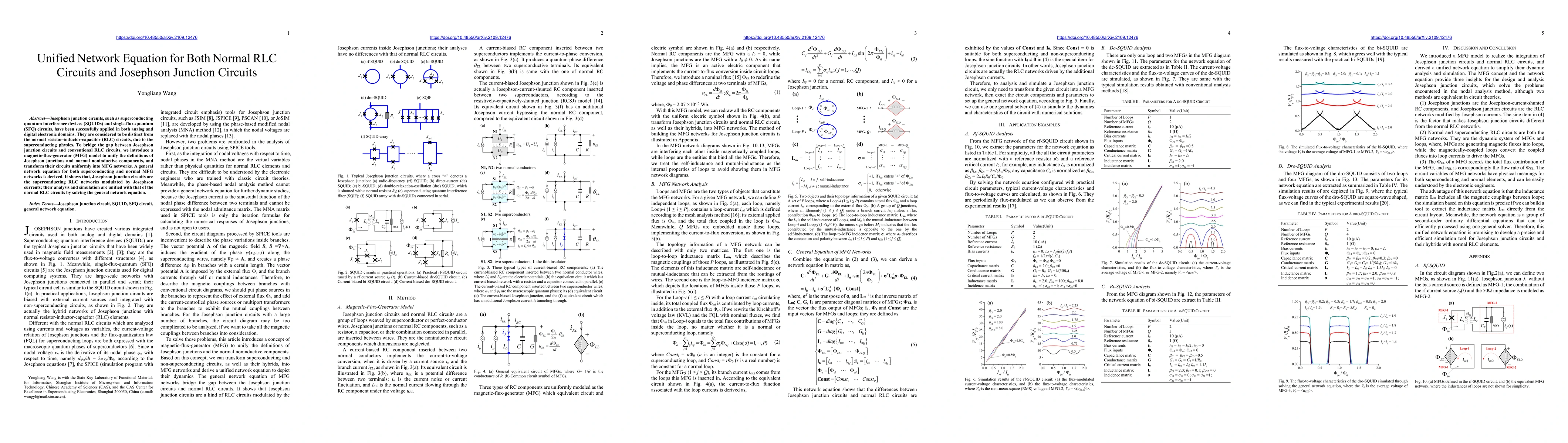 Thumbnail for Unified Network Equation for Both Normal RLC Circuits and Josephson
  Junction Circuits