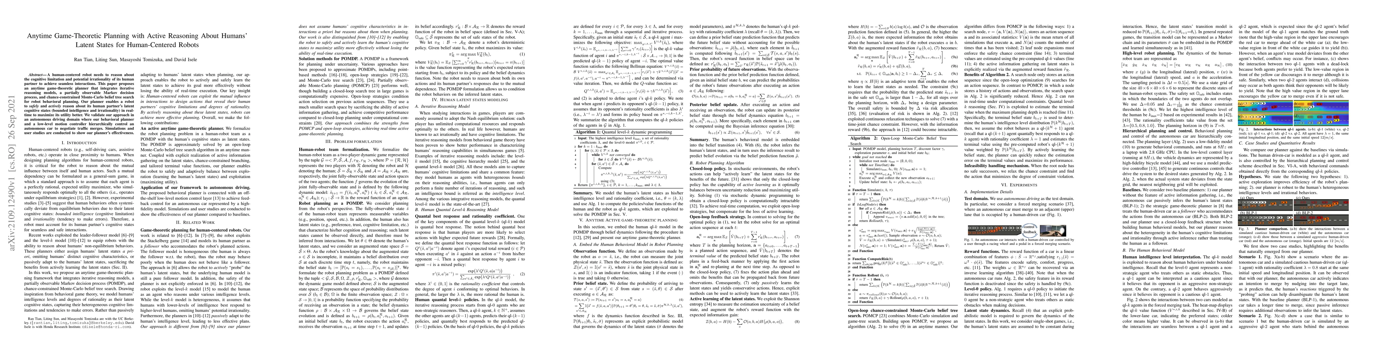Thumbnail for Anytime Game-Theoretic Planning with Active Reasoning About Humans'
  Latent States for Human-Centered Robots