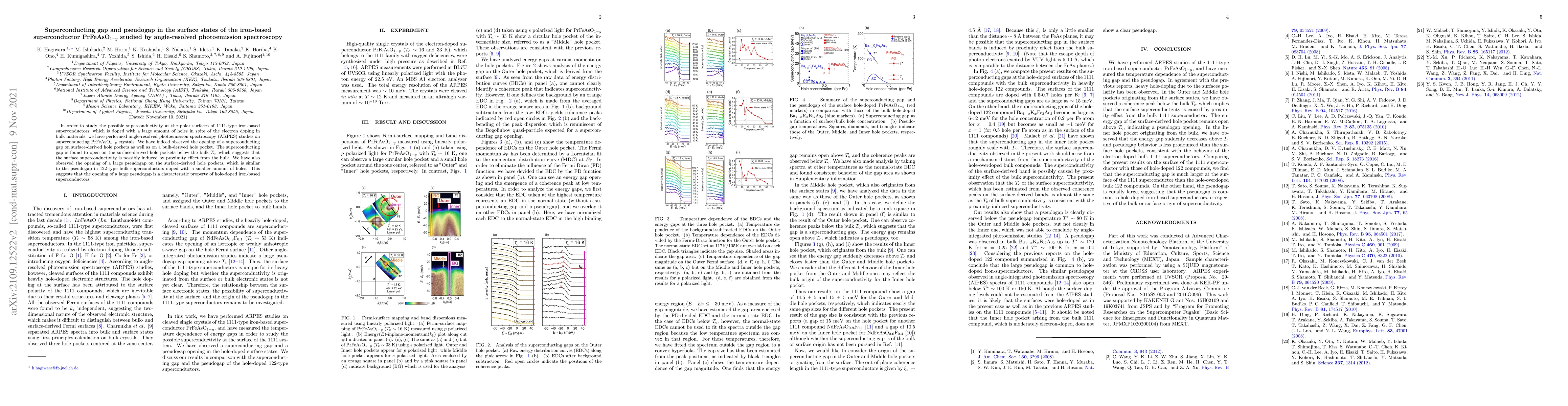 Thumbnail for Superconducting gap and pseudogap in the surface states of the
  iron-based superconductor PrFeAsO$_{1-y}$ studied by angle-resolved
  photoemission spectroscopy