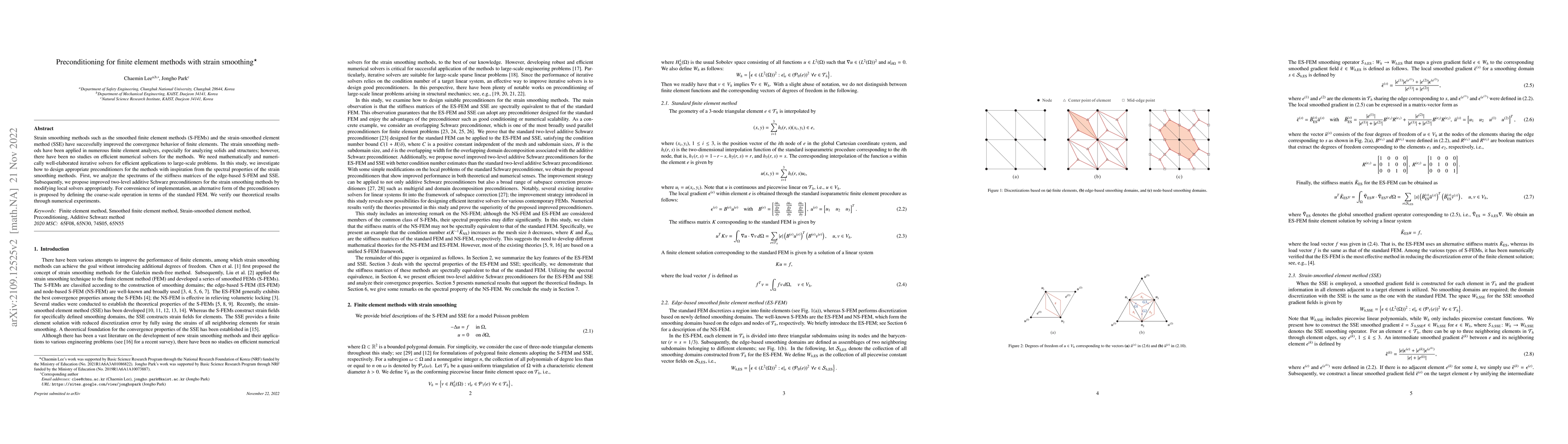 Thumbnail for Preconditioning for finite element methods with strain smoothing