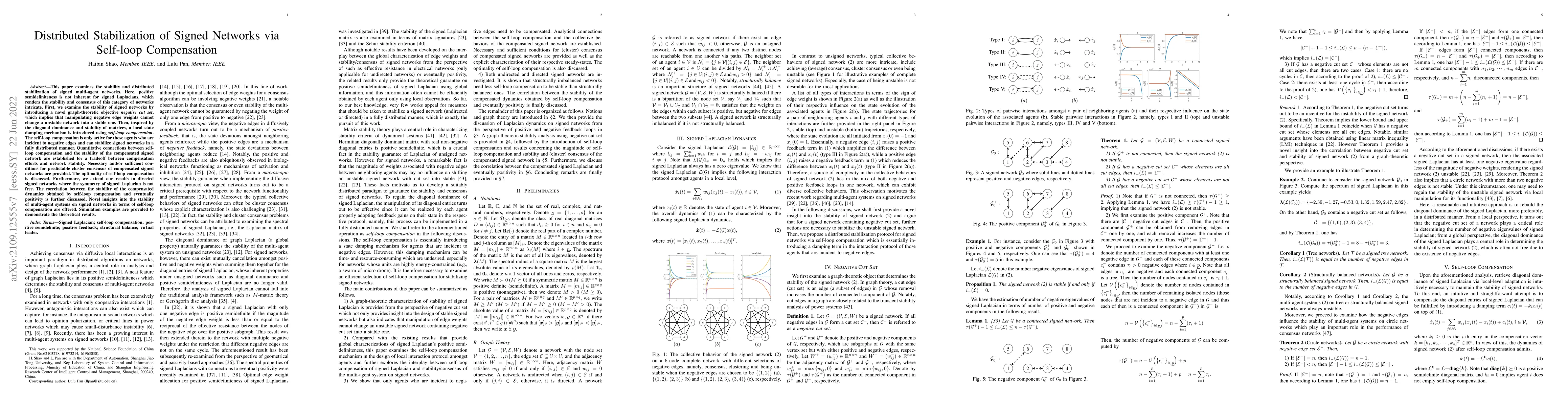 Thumbnail for Distributed Stabilization of Signed Networks via Self-loop Compensation