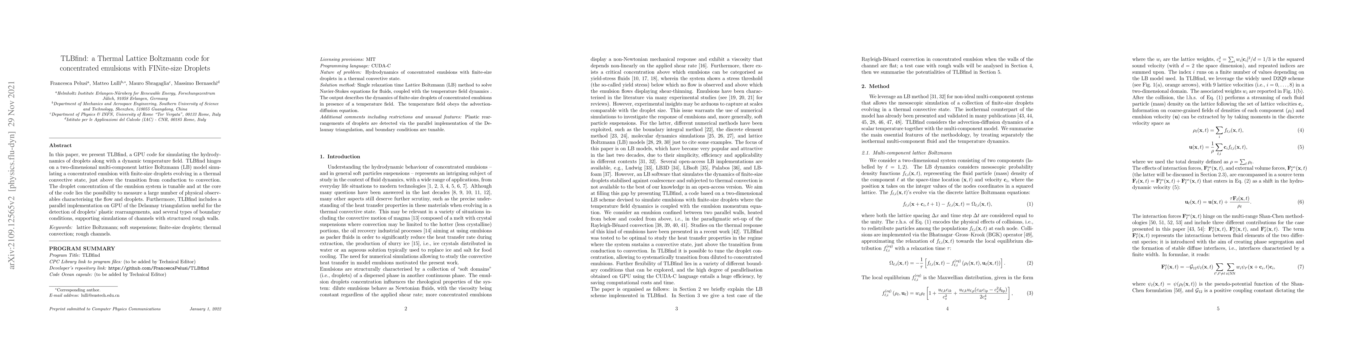 Thumbnail for TLBfind: a Thermal Lattice Boltzmann code for concentrated emulsions
  with FINite-size Droplets