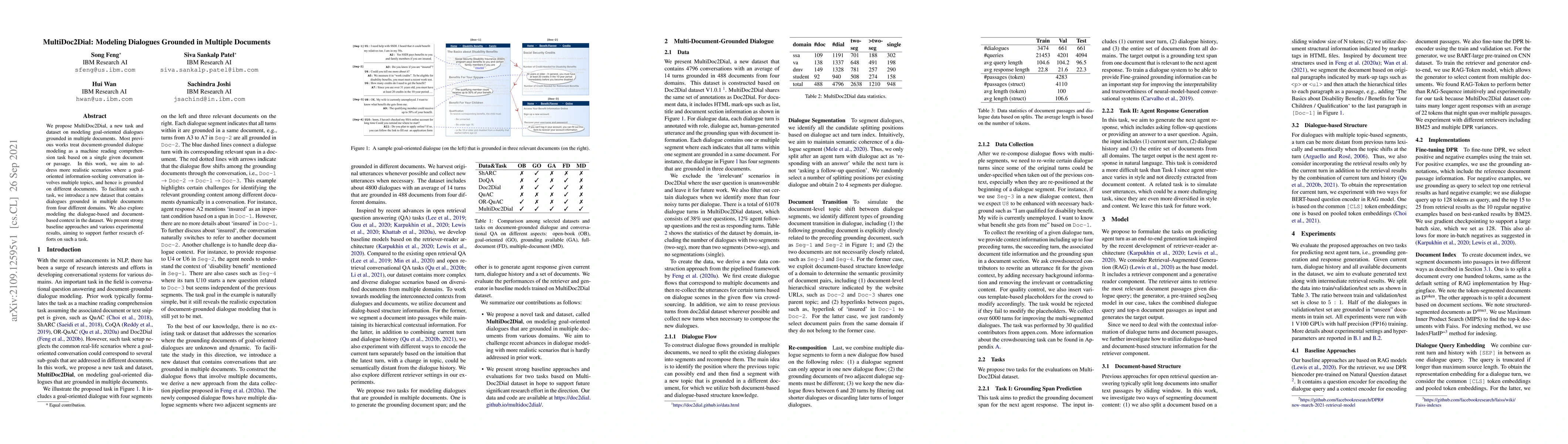 Thumbnail for MultiDoc2Dial: Modeling Dialogues Grounded in Multiple Documents