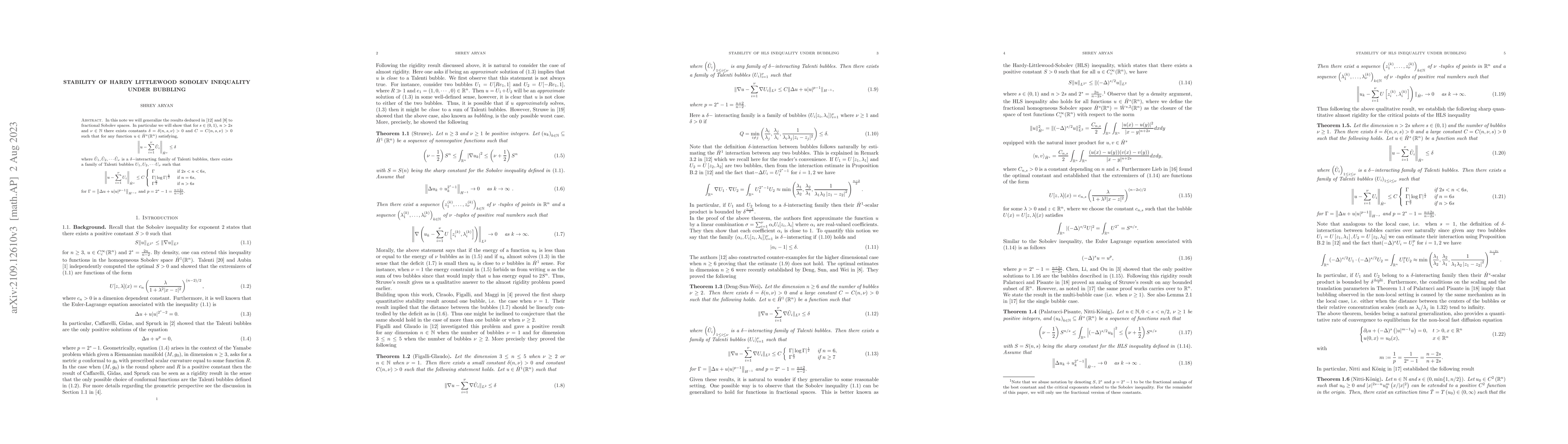 Thumbnail for Stability of Hardy Littlewood Sobolev Inequality under Bubbling