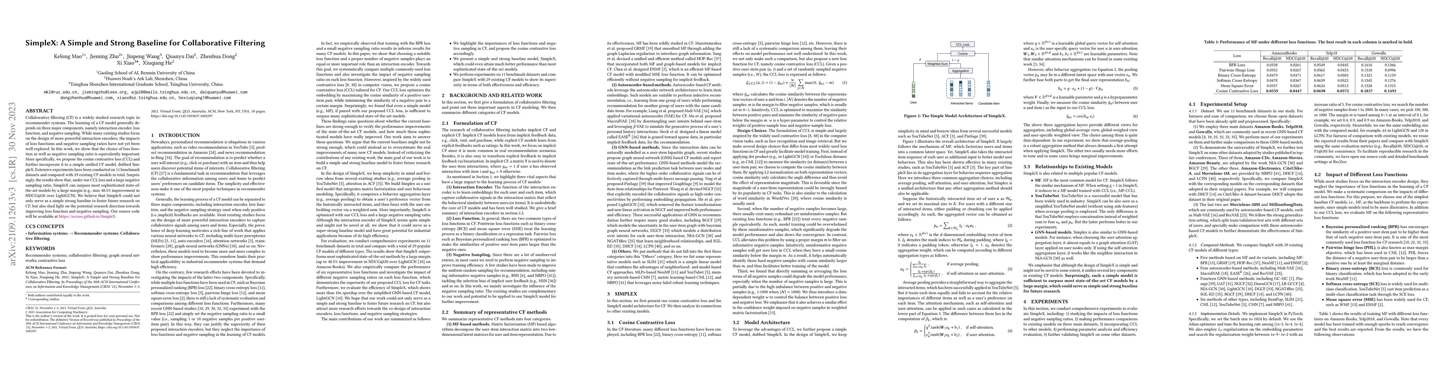 Thumbnail for SimpleX: A Simple and Strong Baseline for Collaborative Filtering