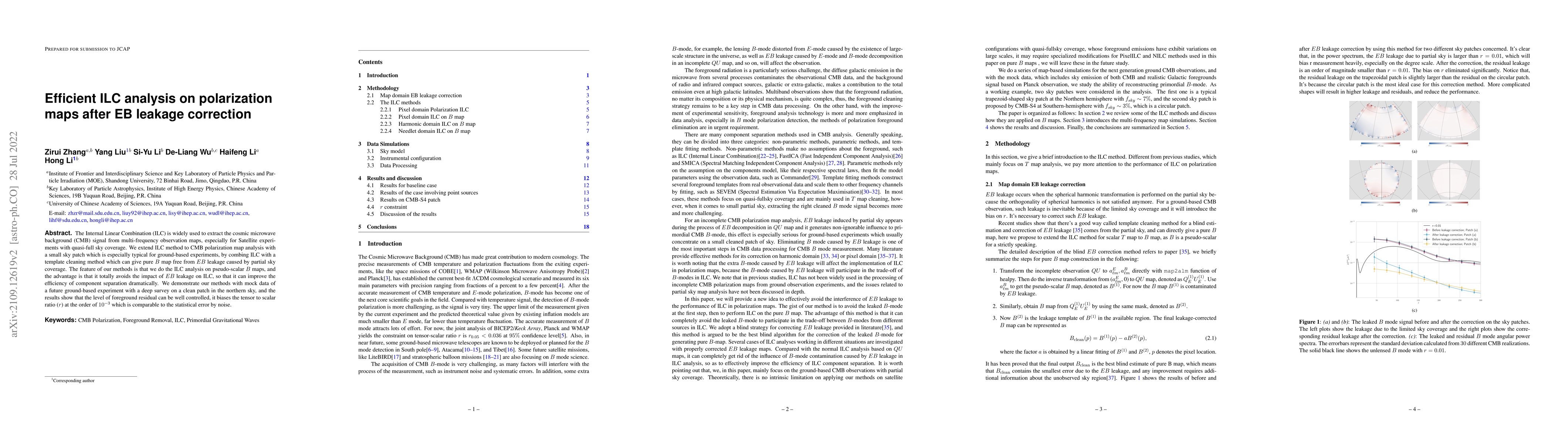Thumbnail for Efficient ILC analysis on polarization maps after EB leakage correction