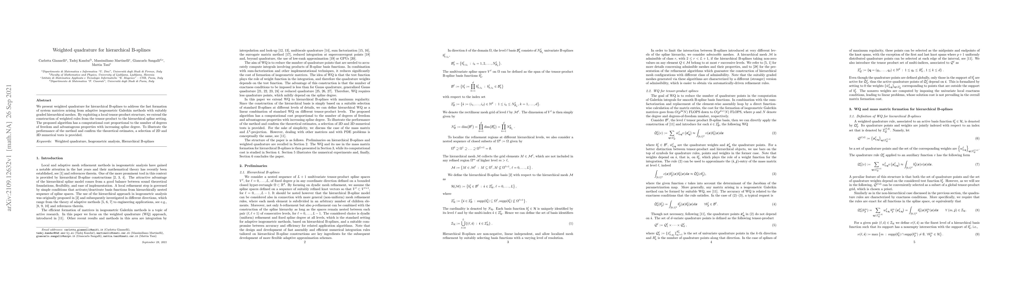 Thumbnail for Weighted quadrature for hierarchical B-splines