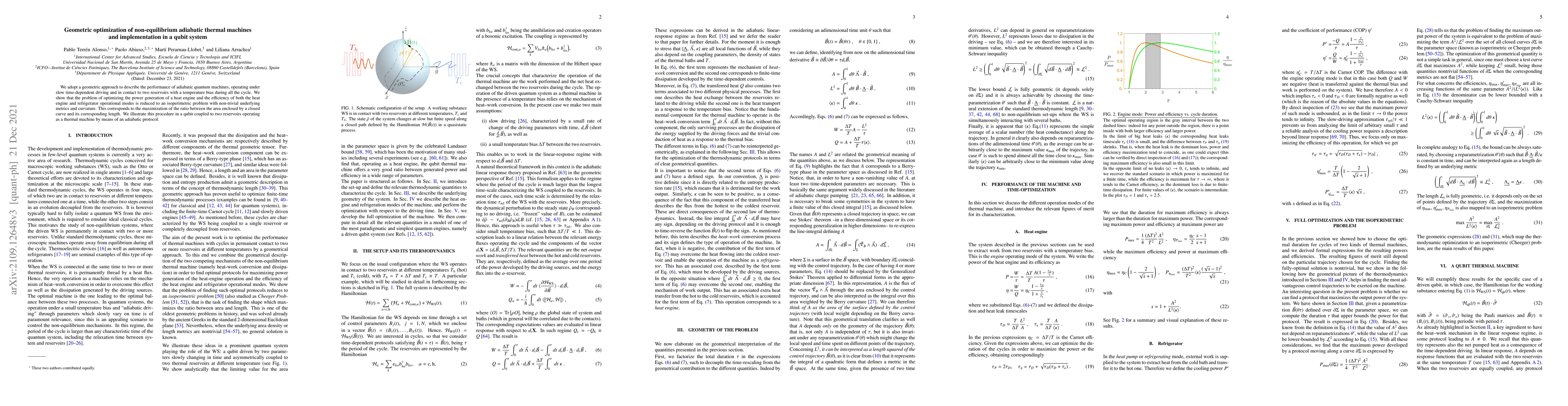 Thumbnail for Geometric optimization of non-equilibrium adiabatic thermal machines and
  implementation in a qubit system