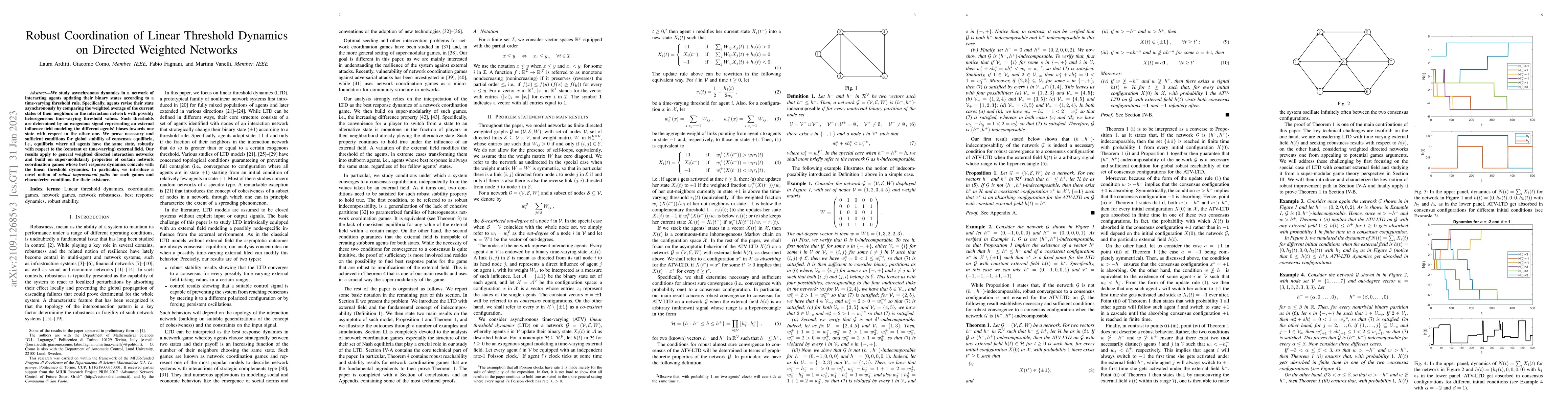 Thumbnail for Robust Coordination of Linear Threshold Dynamics on Directed Weighted
  Networks