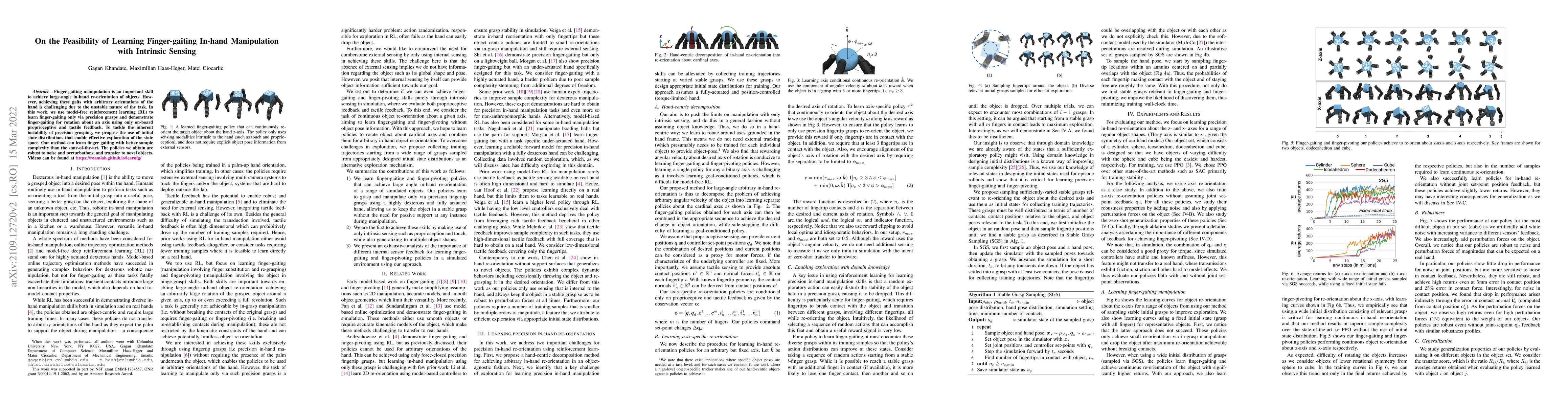 Thumbnail for On the Feasibility of Learning Finger-gaiting In-hand Manipulation with
  Intrinsic Sensing