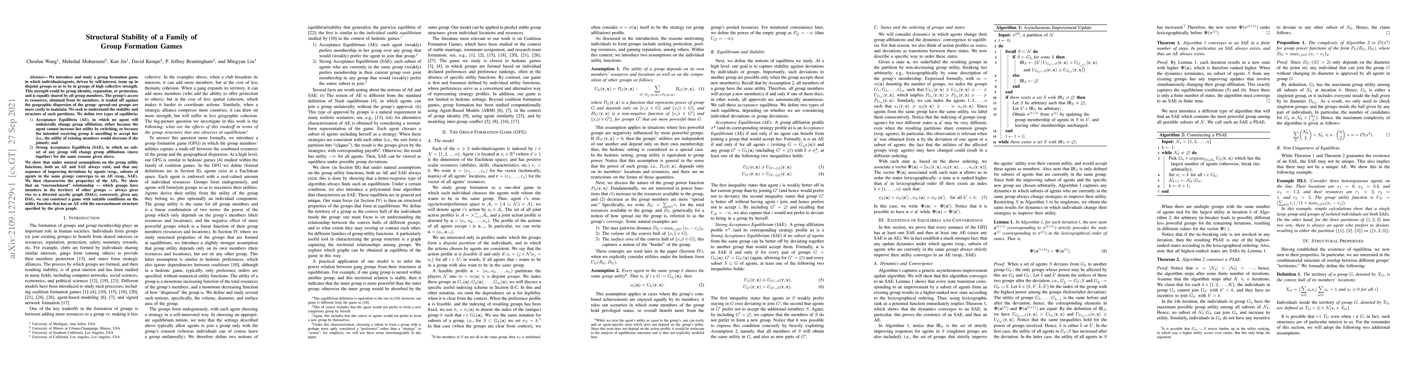 Thumbnail for Structural Stability of a Family of Group Formation Games