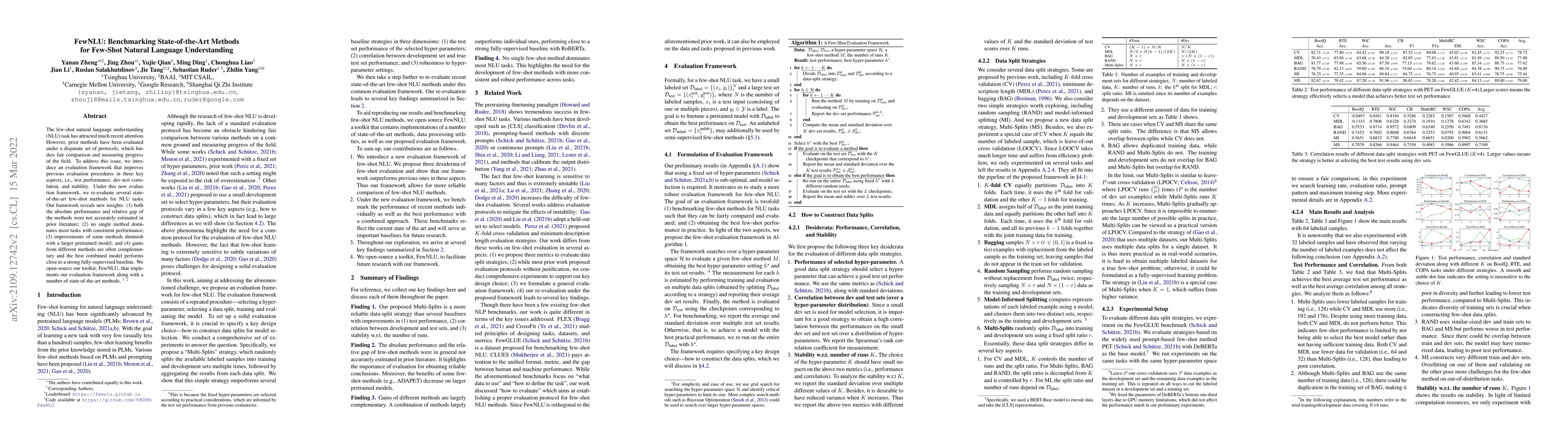 Thumbnail for FewNLU: Benchmarking State-of-the-Art Methods for Few-Shot Natural
  Language Understanding