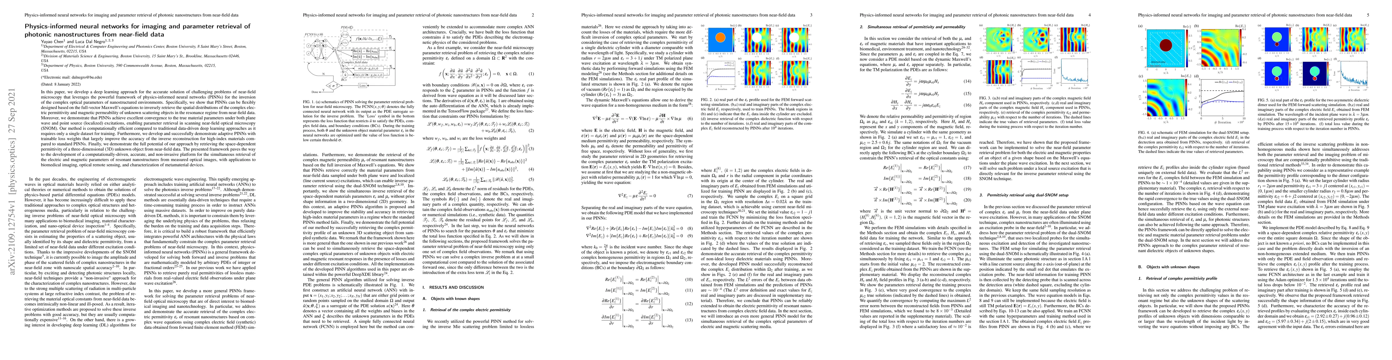 Thumbnail for Physics-informed neural networks for imaging and parameter retrieval of
  photonic nanostructures from near-field data